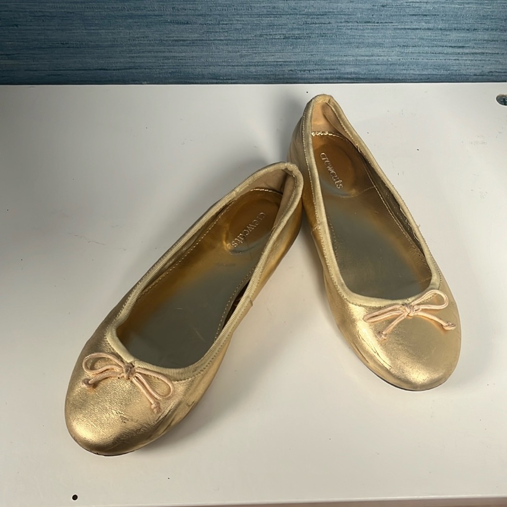 Crewcuts gold ballet flats.  Size 2 girls.  Good condition.  Minor wear.